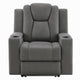 Jeju Power Motion Recliner with Power Headrest | LED | Gray Faux Leather