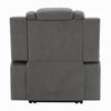 Jeju Power Motion Recliner with Power Headrest | LED | Gray Faux Leather