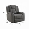 Jeju Power Motion Recliner with Power Headrest | LED | Gray Faux Leather