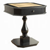 Boen Backgammon Game Table | 1 Drawer | 28" Top | Black Turned Base