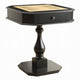 Boen Backgammon Game Table | 1 Drawer | 28" Top | Black Turned Base