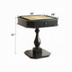 Boen Backgammon Game Table | 1 Drawer | 28" Top | Black Turned Base
