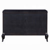 2 Door Cabinet Console | Mirror Trim Inlay | Scalloped Base | Black 50"