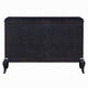 2 Door Cabinet Console | Mirror Trim Inlay | Scalloped Base | Black 50"