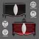 2 Door Cabinet Console | Mirror Trim Inlay | Scalloped Base | Black 50"