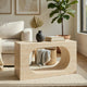 Pia Console Table | Oval Cutout Center | Beige Travertine Stone 59"