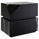 Ishi Side End Table | Faceted Marble Grain | Black Mirrored Glass 24"