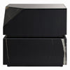 Ishi Side End Table | Faceted Marble Grain | Black Mirrored Glass 24"