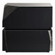 Ishi Side End Table | Faceted Marble Grain | Black Mirrored Glass 24"
