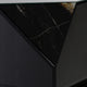 Ishi Side End Table | Faceted Marble Grain | Black Mirrored Glass 24"