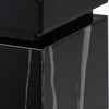 Ishi Side End Table | Faceted Marble Grain | Black Mirrored Glass 24"