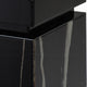 Ishi Side End Table | Faceted Marble Grain | Black Mirrored Glass 24"