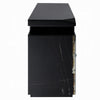 TV Stand Media Cabinet w Firecore LED Fireplace | 2 Doors | Black Glass 59"