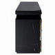 TV Stand Media Cabinet w Firecore LED Fireplace | 2 Doors | Black Glass 59"