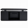 TV Stand Media Cabinet w Firecore LED Fireplace | 2 Doors | Black Glass 59"