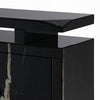 TV Stand Media Cabinet w Firecore LED Fireplace | 2 Doors | Black Glass 59"