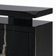 TV Stand Media Cabinet w Firecore LED Fireplace | 2 Doors | Black Glass 59"