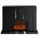 LED Fireplace with Timer | Adjustable Brightness | Black Mirrored Glass 47"