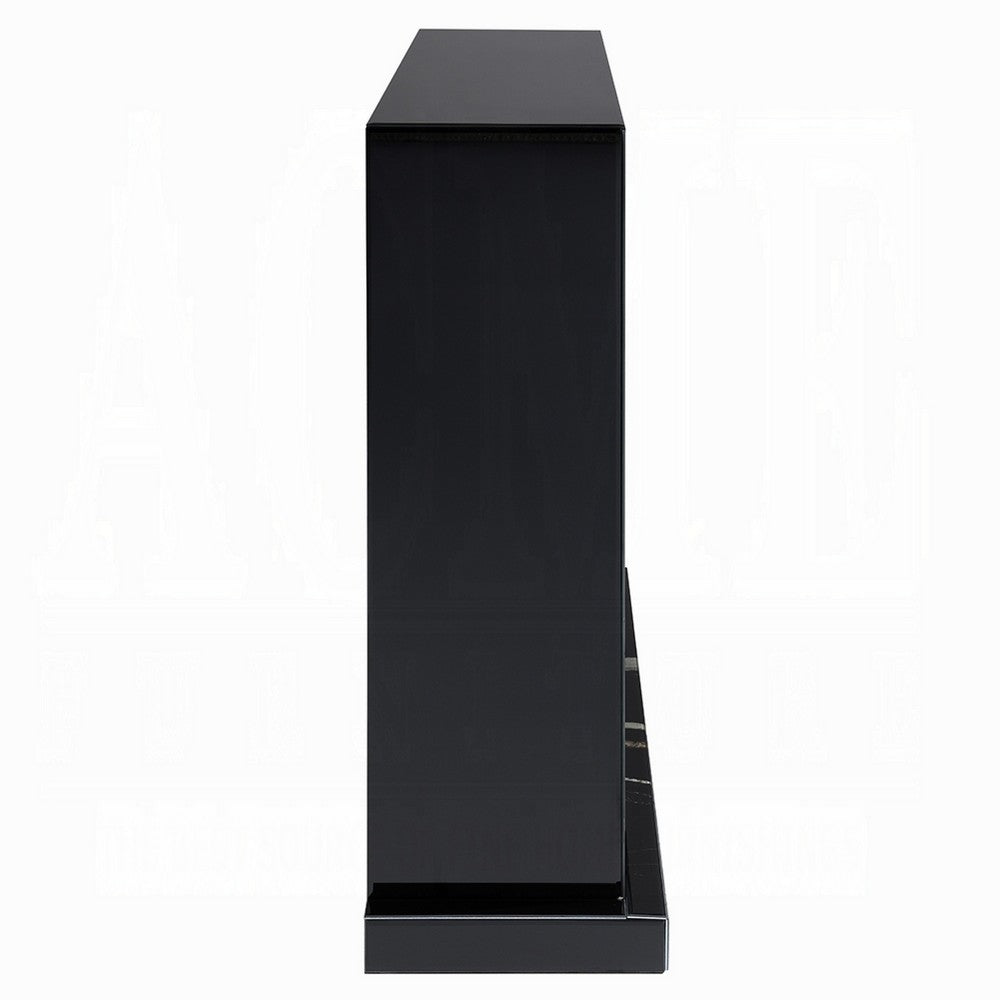 LED Fireplace with Timer | Adjustable Brightness | Black Mirrored Glass 47"