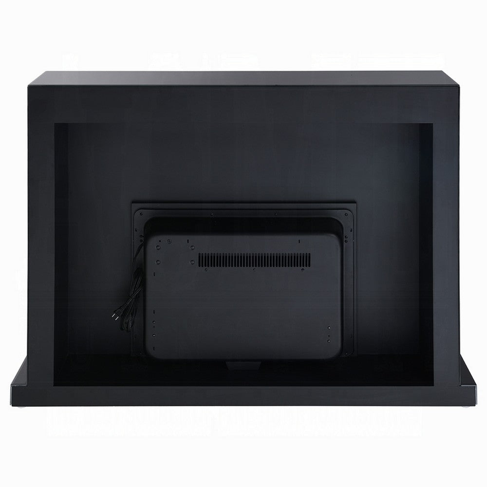 LED Fireplace with Timer | Adjustable Brightness | Black Mirrored Glass 47"