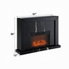 LED Fireplace with Timer | Adjustable Brightness | Black Mirrored Glass 47"