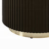 Jeh Side End Table | Faux Marble Top | Metal Trim | Fluted Brown Wood 20"