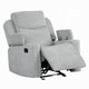 Alya Manual Motion Glider Recliner Chair | Storage Arms Light Gray Chenille