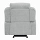 Alya Manual Motion Glider Recliner Chair | Storage Arms Light Gray Chenille