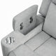Alya Manual Motion Glider Recliner Chair | Storage Arms Light Gray Chenille