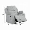 Alya Manual Motion Glider Recliner Chair | Storage Arms Light Gray Chenille