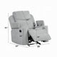 Alya Manual Motion Glider Recliner Chair | Storage Arms Light Gray Chenille
