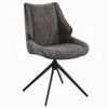 Maik Swivel Side Chair Set of 2 | Wingback | Star Iron Base | Brown Chenille