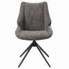 Maik Swivel Side Chair Set of 2 | Wingback | Star Iron Base | Brown Chenille