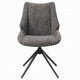 Maik Swivel Side Chair Set of 2 | Wingback | Star Iron Base | Brown Chenille
