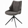 Maik Swivel Side Chair Set of 2 | Wingback | Star Iron Base | Brown Chenille