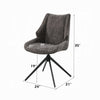 Maik Swivel Side Chair Set of 2 | Wingback | Star Iron Base | Brown Chenille