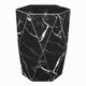Kia Side End Table | Modern Hex Drum Shape | Faceted Black Glass 19"