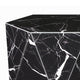 Kia Side End Table | Modern Hex Drum Shape | Faceted Black Glass 19"