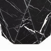 Kia Side End Table | Modern Hex Drum Shape | Faceted Black Glass 19"
