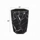 Kia Side End Table | Modern Hex Drum Shape | Faceted Black Glass 19"