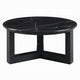 Kia Coffee Table | Round Marble Top | Three Leg Wood Base | Black 24"