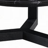 Kia Coffee Table | Round Marble Top | Three Leg Wood Base | Black 24"