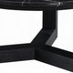 Kia Coffee Table | Round Marble Top | Three Leg Wood Base | Black 24"