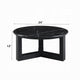 Kia Coffee Table | Round Marble Top | Three Leg Wood Base | Black 24"