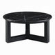 Kia Coffee Table | Round Marble Top & Three Leg Wood Base | Black 32"