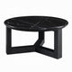 Kia Coffee Table | Round Marble Top & Three Leg Wood Base | Black 32"