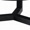 Kia Coffee Table | Round Marble Top & Three Leg Wood Base | Black 32"