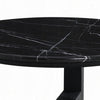 Kia Coffee Table | Round Marble Top & Three Leg Wood Base | Black 32"