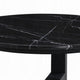 Kia Coffee Table | Round Marble Top & Three Leg Wood Base | Black 32"