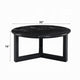 Kia Coffee Table | Round Marble Top & Three Leg Wood Base | Black 32"